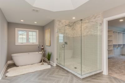 Open Concept Shower with Frameless Glass